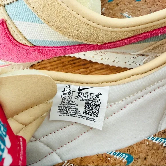 Nike x Union Cortez Collab Sneaker Shoes Cork Like Bottom Pink Blue - Picture 8 of 10